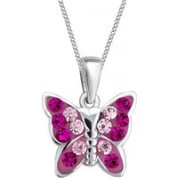 Goldene Hufeisen Kette mit Anhänger Mädchen Kinder mini klein Schmetterling Anhänger mit Kette 925 Silber (2-tlg, inkl. Etui), Kinderkette