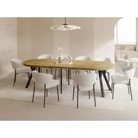 WFL GROUP Esstisch Twixy ausziehbar rund industrial mit schwarzen Holzbeinen (MADE IN EU, erhältlich in 2 Größen – Durchmesser 100 cm, ausziehbar auf 250/300 cm), XXL groß extra lang Ausziehtisch für 5-16 oder 5-14 Personen
