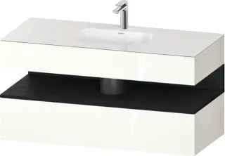 Duravit Qatego Einbauwaschtisch mit Konsolenwaschtischunterbau Weiß Hochglanz 1200x550x600 mm - QA47 QA4787016220000