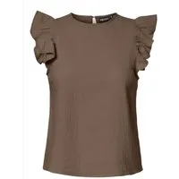 pieces Kurzarmshirt PCSASTINA SL O-NECK TOP WVN MSA BC