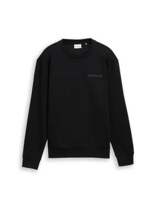 Tom Tailor - Sweatshirt mit Rundhalsausschnitt black - Gr. - M