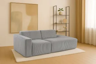 Home affaire 2-Sitzer "Noord mit Kedernaht, Breite 227 cm" Cord, Struktur, Webstoff, mit Wellenunterfederung, Massivholzrahmen