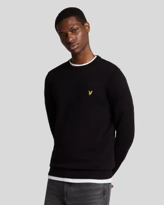 Lyle & Scott Baumwollpullover mit Rundhalsausschnitt - Schwarz