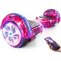 SISIGAD Balance Scooter 6,5 Zoll Dualmotorräder, Hoverboard mit LED-Licht, Smart Bluetooth, 10 km/h, Hoverboard mit LED Lichter Bluetooth,Geschenk für Kinder