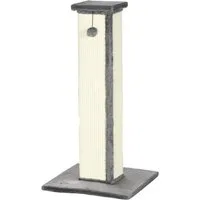 PawHut Kratzbaum Kratzstamm, 81cm Kratzsäule, Sisal-Katzenkratzbaum mit Spielball, Kratzmöbel für Katzen, Indoor, Grau, Creme