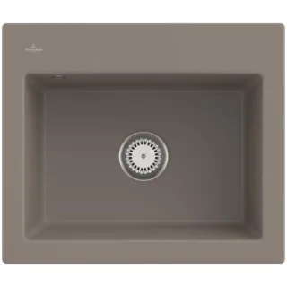 Villeroy und Boch Subway 60 S Einbauspüle 330901TR mit Ablaufgarnitur, 600 x 510 mm, Handbetätigung, timber CeramicPlus