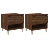 vidaXL Nachttisch Nachttische 2 Stk. Braun Eichen-Optik 50x46x50 cm Holzwerkstoff (2-St)