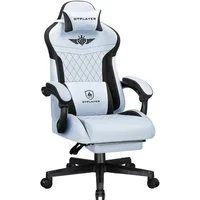 GTPLAYER Gaming-Stuhl Stoff Gaming Chair Ergonomisch Bürostuh PC Stuhl, 150kg Belastbarkeit, Schreibtischstuh mit Federsitzkissen und Fußstütze