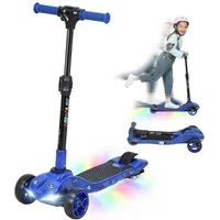 ibettertec Elektro-Kindertrike Roller Kinder, PU LED Leuchtenden Räder​, höhenverstellbar​, 3-12 Jahre, (1-tlg), Dreiradscooter, PU LED Leuchtenden Räder, faltbar, höhenverstellbar