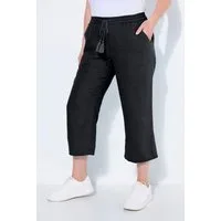Ulla Popken Funktionshose 7/8-Leinenhose elastischer Bund natürlich kühl