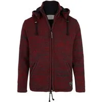 THC Natural Line Strickjacke THC Schafwollstrickjacke Baumwollfutter 855 rot (1 Stück, 1-tlg., 1 Stück) Strickjacke mit abnehmbarer Kapuze