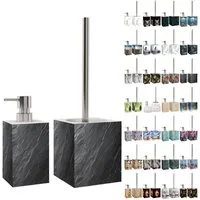 Sanilo Badaccessoire-Set mit Motiv, viele schöne Seifenspender und WC Bürsten zur Auswahl, Klobürste mit auswechselbaren Bürstenkopf, 2 tlg., 2-tlg., Desinfektionsspender mit stabiler Pumpe, hochwertig & modern