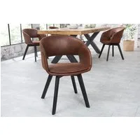 riess-ambiente Polsterstuhl NORDIC STAR 80cm antik braun (Einzelartikel, 1 St), Esszimmer · Microfaser · Massivholz · mit Armlehne · Küche · Design