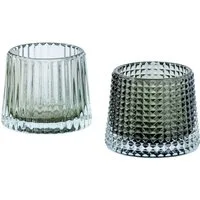 Levandeo® Teelichthalter, 2er Set Teelichthalter H7cm Glas Grün Kerzenhalter Tischdeko Kerzen