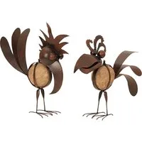 Geschenkestadl Gartenfigur 2 originelle Metallvögel 32cm und 35cm Gartenfigur Vogel