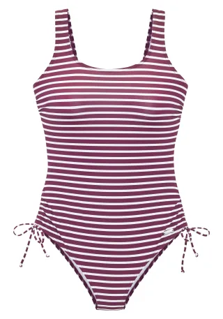 LASCANA - Venice Beach LM exkl. Sport Badeanzug bordeaux-whi - Gr. - 40C