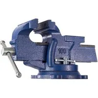 tectake Schraubstock Schraubzwinge 360° drehbar mit Amboss, aus Gusseisen