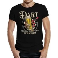 RAHMENLOS® T-Shirt für Männer und Dart-Spieler: Der einzige Sport der mit Bier beginnt