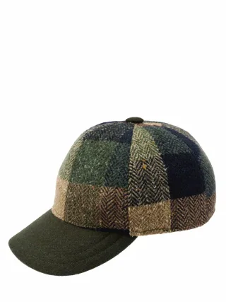 Mey & Edlich Herren Steife-Brise-Kappe Grün 70 % Wolle, 30 % Polyester