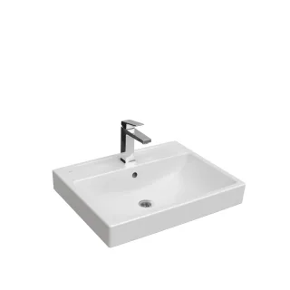 VitrA New Integra Square Waschtisch unterbaufähig mit Hahnloch mittig Weiß Hochglanz,7895B003-0001 7895B003-0001