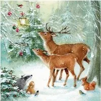 Ambiente Luxury Paper Products Papierserviette 20 Servietten Forest Celebration 33x33cm, (20 St)