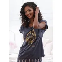 LASCANA Pyjamaoberteil mit Folienprint