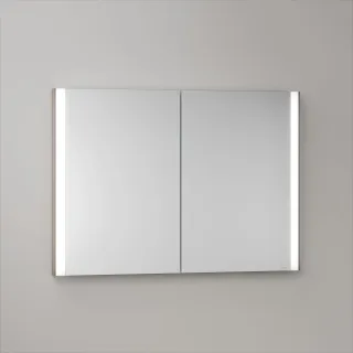 KEUCO Royal Atlas LED Spiegelschrank 100 x 71 x 11,5 cm mit 2 Türen, Spiegelheizung, Unterputz 211201450093