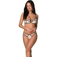 SpaLeXLine Set: Bügel-BH BH-Set Mayennie beige-schwarz mit Slip (Set)