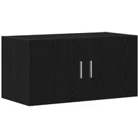 vidaXL Regal Wandschrank Schwarz Eichen-Optik 80x39x40 cm Holzwerkstoff, 1-tlg.