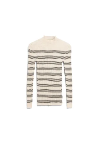 Armedangels - ALAANIA STRIPED KNIT SWEATER oatmilk-black - Gr. - L