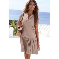 Vivance Blusenkleid aus strukturierter Ware mit Volant lockeres Tunikakleid, Sommerkleid, Strandkleid, Basic