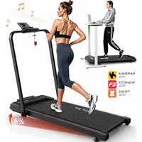 WILGOON Laufband Laufband klappbar 3 in 1 mit 6% Steigung & 1–12 km/h (Walking Pad platzsparend für Zuhause & Homeoffice, 2,5 PS Laufband mit Bluetooth APP & Musikfunktion), Kompaktes Fitness Laufband mit LCD Display bis 120 kg