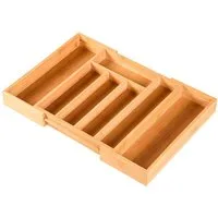 Kubus Besteckkasten Harmony aus Bambus, Geeignet für die meisten Schubladengrößen, Verstellbarer und nachhaltiger Organizer