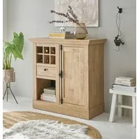 Home affaire Highboard Cornwall, Kommode im Landhausstil, Schrank, Sideboard, Eiche Dekor (1 St), verschnörkelte Metallgriffe, ausreichend Stauraum, 105 cm breit