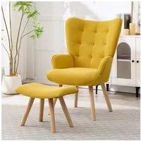 CANMOV Relaxsessel Moderner Relaxsessel mit Hocker, Bequemer Lounge Sessel für Wohnzimmer (bestehend aus Sessel und Hocker), Ergonomischer Polstersessel mit Hocker, Bequemer Lesesessel