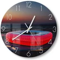 DEQORI Wanduhr 'Allianz Arena, München' (Glas Glasuhr modern Wand Uhr Design Küchenuhr)