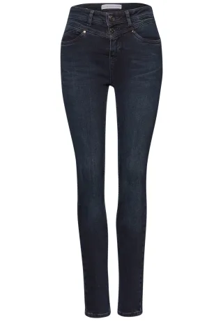 Street One - Slim Fit Jeans blue black washed - Gr. - 30