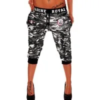 Jaylvis Sweatshorts Damen Short Bermuda Kurze Jogginghose 3/4 Hose Sport Marine Royal