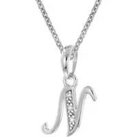 trendor Kette mit Anhänger mit Buchstaben N Anhänger 925 Silber Rhodiniert