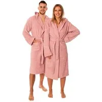 Lavea Bademantel Damen und Herren, Morgenmantel Mexico, Hotelbademantel, Lang, 100% Baumwolle, mit Kapuze, hochwertiger Bindegürtel, Weich & Saugstark - Spa Feeling für Zuhause