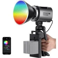 Neewer Videoleuchte MS60C RGBWW LED Videoleuchte Studiolicht, 65W, 2,4G/APP Steuerung, CRI 97+/TLCI 98+, 2700K-6500K, Ganzmetall Kompakt Studio Dauerlicht