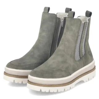 Rieker Winter Chelsea Boots - Gr. 36 - Grün - Kunstleder