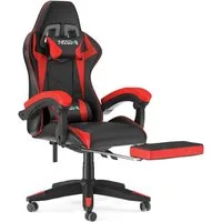 Gywowken Gaming-Stuhl mit Fußstütze - Gamer Stühle Ergonomisch mit Lendenkissen, Gaming Chair Höhenverstellbar - 90-155° Rückenlehne - bis 130 kg