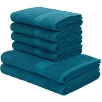 OTTO home Handtuch Set Juna, 6-tlg., 2 Duschtücher (70x140) 4 Handtücher (50x100), Walkfrottee (6-St), 100% Baumwolle, Handtuch-Set mit Bordüre, Uni-Farben, weich
