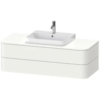 Duravit Happy D.2 Plus Konsolenwaschtischunterbau wandhängend Weiß Seidenmatt 1300x550x408 mm - HP49 HP497203636