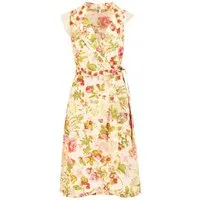 Blutsgeschwister Hemdblusenkleid - Midi Kleid mit Wickeloptik - florales Sommerkleid - elegantes Freize