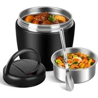FELIXLEO Thermobehälter Thermobehälter Edelstahl mit Löffel Deckel Auslaufsicher Lunchbox., (1-tlg)