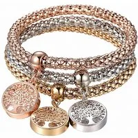 Taffstyle Armband Set Damen Armband Schmuck Set Baum des Lebens Kristall Stretch Lebensbaum (Geschenk Damen Schmuck Glücksbringer Lebensbaum Armband Set), Stretcharmband, Baum des Lebens, elatisch