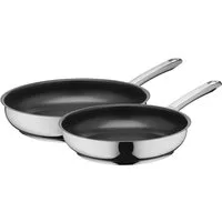Silit Pfannen-Set Calabria, Edelstahl 18/10 (Set, 2-tlg., Stielpfanne 24 cm und 28 cm), Silitan Antihaftversiegelung, polierter Edelstahl, induktionsgeeignet