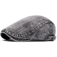 Zaewry Flat Cap Schiebermütze Herren und Männer,Schirmmütze mit Schirm Schiebermütze Barett Cap,Gewaschener Vintage Denim Baskenmütze